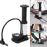 Foot Activated Floor Pump with Gauge Cycle Air Pump Mini Portable Motorcycle, Bicycle, Balloon, Ball, Football Pump Pump  (Black)-thumb1