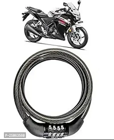 Bike Number Lock/Helmet Lock/Steel Cable Lock/Bicycle Cycle Lock for Honda CBR 250R-thumb0