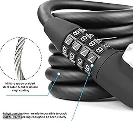 Bike Number Lock/Helmet Lock/Steel Cable Lock/Bicycle Cycle Lock for Honda CBR 250R-thumb3