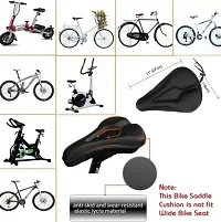 Soft Bicycle Silicone Gel Saddle Cover Cycling Cushion Pad, Gym Cycle Gel Cover Bicycle Seat Cover Free Size  (Black)-thumb2