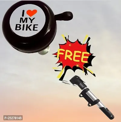 Ride in Style: Boys and Girls Cycle Bell - I Love My Bike (Black) with Free Air Pump for Ultimate Cycling Fun!-thumb0