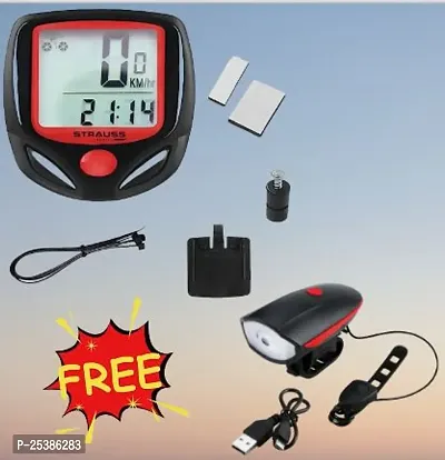 Bicycle Speedometer Odometer: Waterproof Wired Cyclocomputer with Free Charging Light