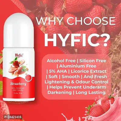 HYFIC Strawberry Bliss  Classy Women's Underarms Roll-On - Indulge in Sweet Sophistication with Alcohol-Free, 5% AHA, and Elegant Fragrance for Lasting Freshness-thumb5