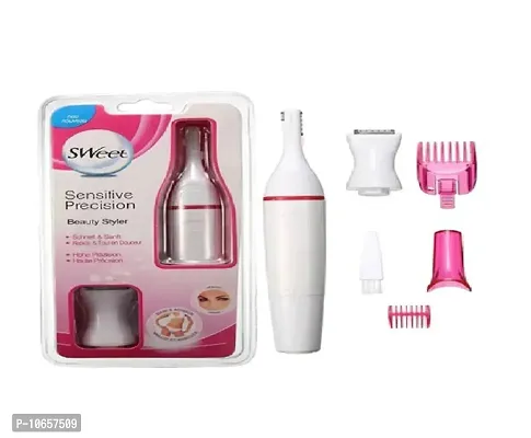 5 in ! sweet Trimmer for girls and women for removing hair from face, Underarms ,Bikini line ( Smooth And Pain less) pink and white-thumb0