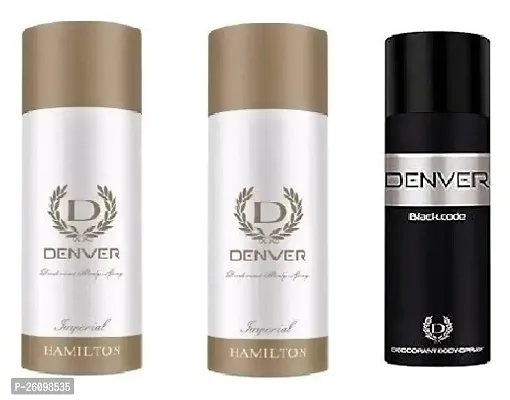 DENVER IMPERIAL 50ML+50ML, BLACK CODE 50 ML Body Spray - For Men  (150 ml, Pack of 3)-thumb0