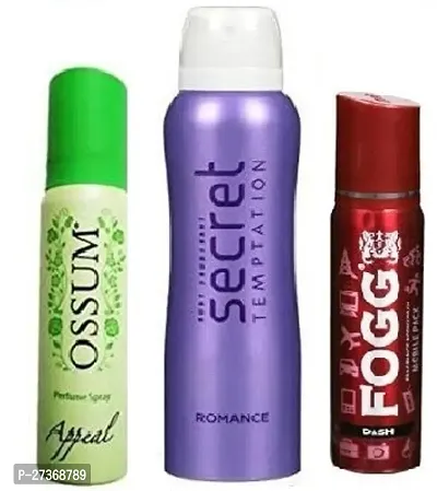 ossum Appeal25ml, Secret Romance50ml, Fogg Dash25ml (pack of 3) Body deodorants for men women