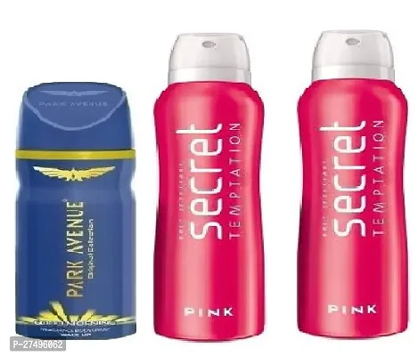 Park Avenue Good Morning 40ml, Secret Pink 50ml, Pink 50ml (pack 0f 3) Body deodorants for men women