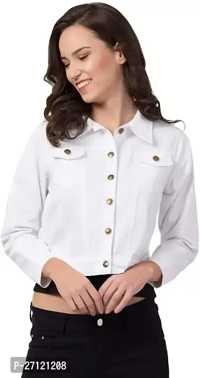 Stylish White Solid Full Sleeves Jackets Fore Women-thumb0