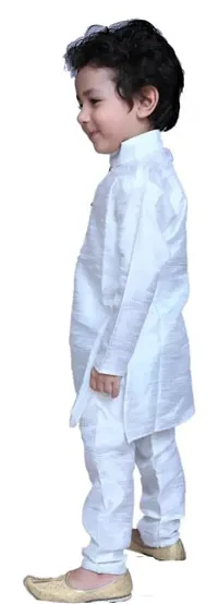 Boys Ethnic Wear White Kurta Pyajam Dress-thumb1