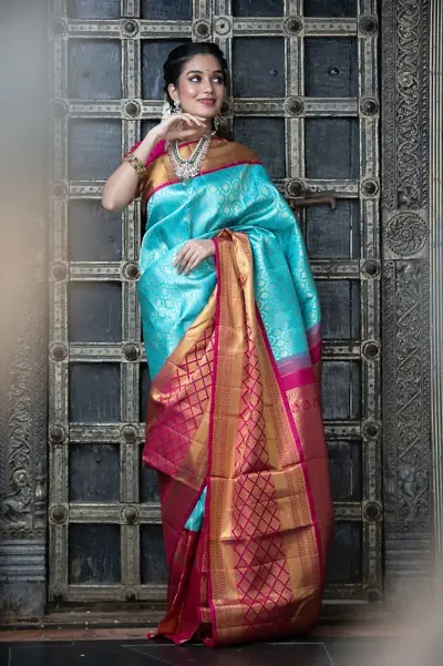 Beautiful Silk Jacquard Saree with Blouse piece