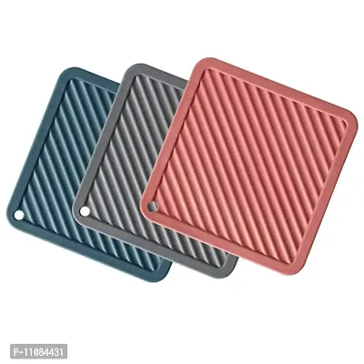 SAPIENT Silicone Rubber Trivet for Pan Pot Hot Pads Counter Mat Heat Resistant Table Dish Drying Placemats(Set of 3)