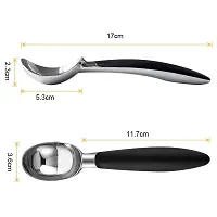 SAPIENT Ice Cream Scoop, 6.6-Inch, Comfortable Handle, Professional Kitchen Tool, Perfect for Gelato, Pumpkin, Cookie Dough, Meatball, Sorbet, Ball Scooper, Black-thumb1