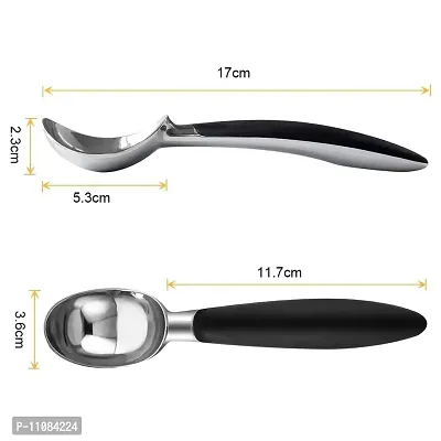 SAPIENT Ice Cream Scoop, 6.6-Inch, Comfortable Handle, Professional Kitchen Tool, Perfect for Gelato, Pumpkin, Cookie Dough, Meatball, Sorbet, Ball Scooper, Black-thumb2