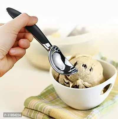 SAPIENT Ice Cream Scoop, 6.6-Inch, Comfortable Handle, Professional Kitchen Tool, Perfect for Gelato, Pumpkin, Cookie Dough, Meatball, Sorbet, Ball Scooper, Black-thumb5