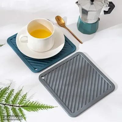 SAPIENT Silicone Rubber Trivet for Pan Pot Hot Pads Counter Mat Heat Resistant Table Dish Drying Placemats(Set of 3)-thumb3