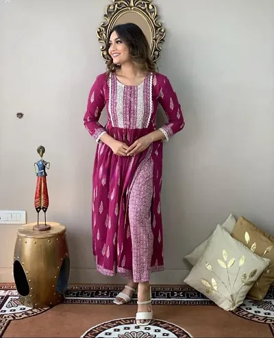 Fancy Rayon Slub Kurta Set