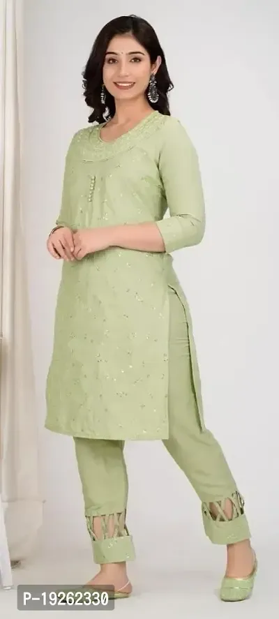 Latest Beautiful Rayon Stitched Kurta Bottom Set-thumb3