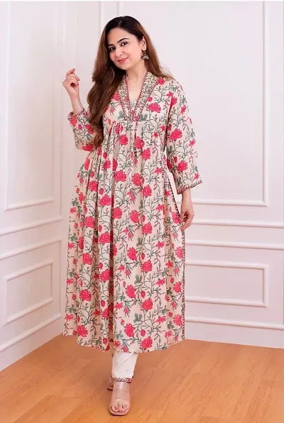 Stylish Rayon Printed Kurta Bottom Set