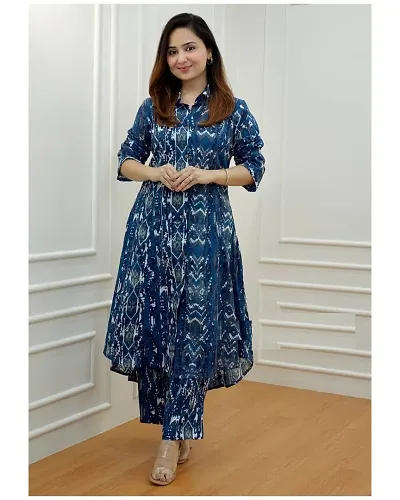 Stylish Cotton Kurti With Pants Set