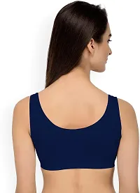 SH ENTERPRISE URV Online MART Women's 95% Cotton and 5% Spendex, Non-Padded, Non-Wired Air Sports Bra (Color:- Navy Blue) (Pack of 1) (Size:- 30)-thumb1