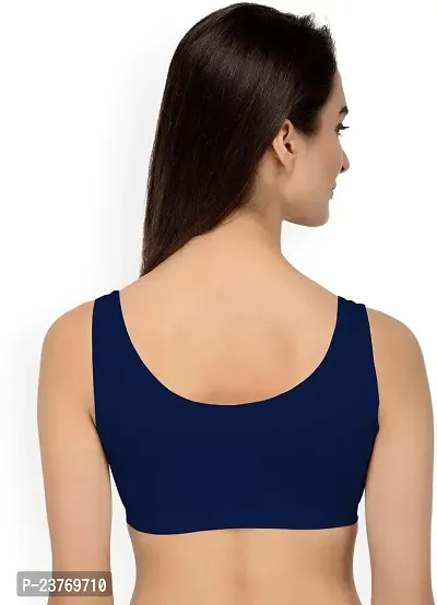 SH ENTERPRISE URV Online MART Women's 95% Cotton and 5% Spendex, Non-Padded, Non-Wired Air Sports Bra (Color:- Navy Blue) (Pack of 1) (Size:- 30)-thumb2