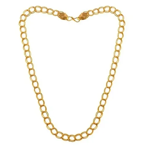 Pitaamaareg; Chain For Boys Stylish Neck Chain Mens Jewellery Chain For Men Boys Gold-plated Plated Brass Chain (22 Inch)Water And Sweat Proof Jawellery With Free Gift.