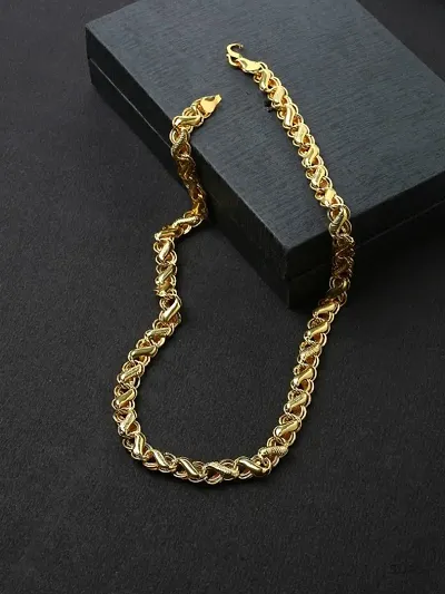 Pitaamaareg; new stylish attractive traditional jewellery short Gold-plated Plated Brass Chain(20 Inch)Water And Sweat Proof Jawellery With Free Gift.