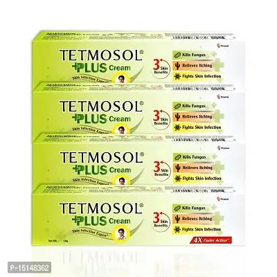 Tetmosol Plus Cream - topical antifungal cream - kills fungus, relieves itching, fights skin infections - Pack of 4 (4 x 10g)-thumb0