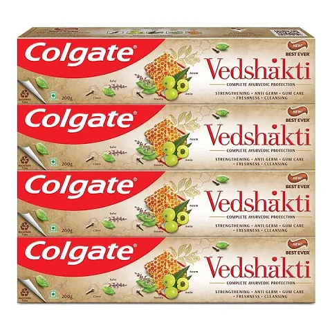 Colgate Swarna Vedshakti 800g (200g x 4, Pack of 4) Ayurvedic Gum CareToothpaste with Anti-Germ Properties For Whole Mouth Protection