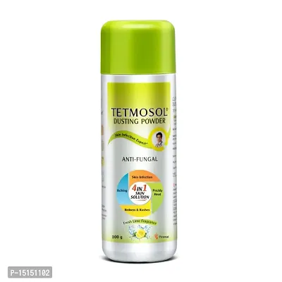 Tetmosol Anti-fungal Dusting Powder - for daily use - fights skin infections, prickly heat, itching - 100gms