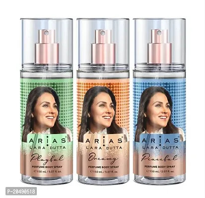 Arias BLISSFUL, CHEERFUL, PLAYFUL Body Spray - For Women  (450 ml, Pack of 3)-thumb0