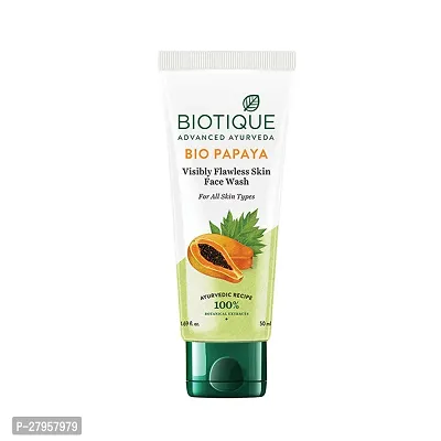 Biotique Papaya Deep Cleanse Face Wash | Gentle Exfoliation | Visibly Glowing Skin | 100% Botanical Extracts| Suitable for All Skin Types | 2x50ml