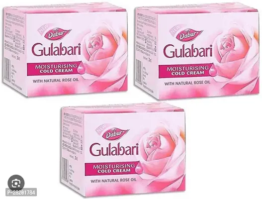 Dabur Gulabari moisturising cold cream with natural rose oil pack of 3 (55ml)  (165 ml)-thumb0