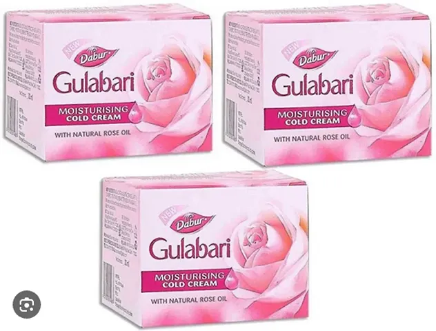 Dabur Gulabari moisturising cold cream with natural rose oil pack of 3 (55ml)  (165 ml)