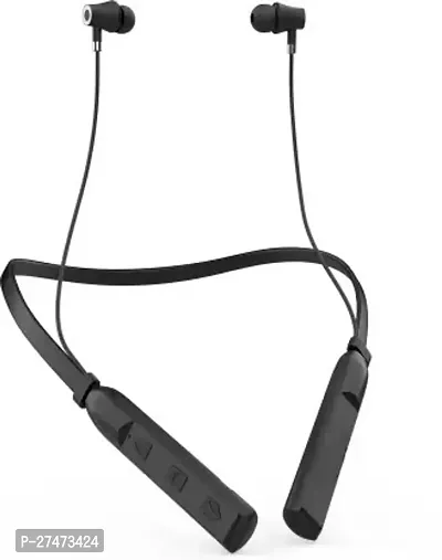 Stylish Black In-ear Bluetooth Wireless Neckband With Microphone