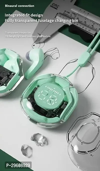 Ultrapods 2 pro TWS Earbud, Bluetooth Earbuds with Display, Transparent Design, 30 Hrs Playtime with Fast (Green)-thumb3