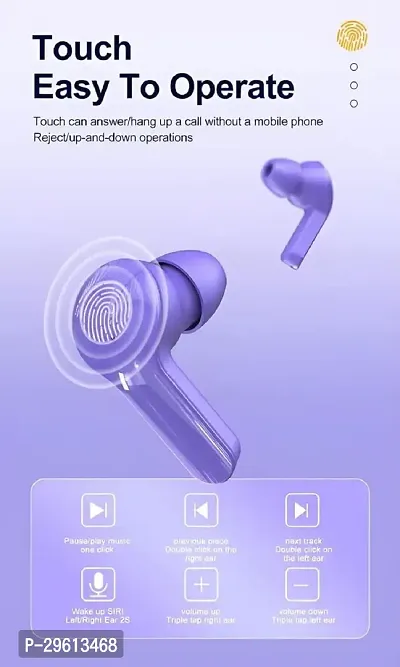 S10 Pro Transparent TWS Earbud, Bluetooth Earbuds with Display, Transparent Design, 30 Hrs Playtime with Fast Charging, Bluetooth 5.3 + ENC, 13mm HD BASS Drivers, IPX7 Sweat-Proof (Purple)-thumb3