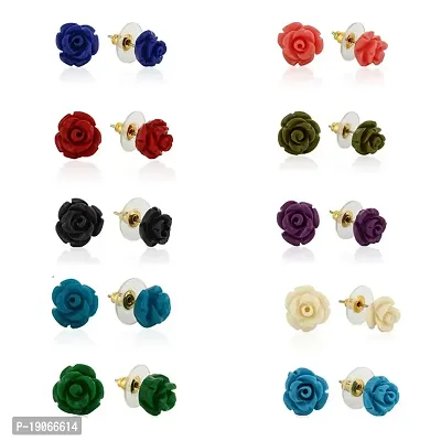 Multi Color Stud Earrings for Women