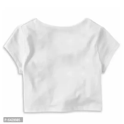 Star Queen Printed Casual Half Sleeve Womens Crop Top-thumb2