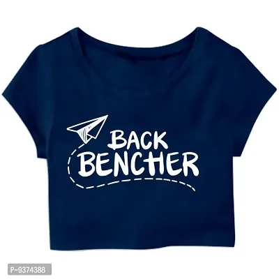 Back Bencher Printed Casual Half Sleeve Womens Crop Top