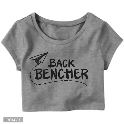 Back Bencher Printed Casual Half Sleeve Womens Crop Top