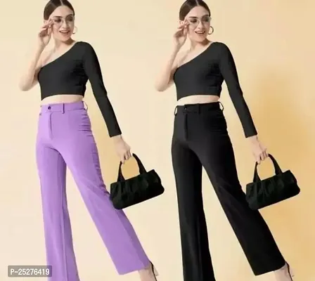 Elegant combo multicolour cotton blend  lupi trousers for women-thumb0