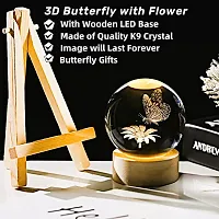 3D Sunflower with Butterfly Crystal Ball Night lamp-thumb3