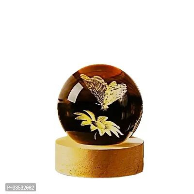 3D Sunflower with Butterfly Crystal Ball Night lamp