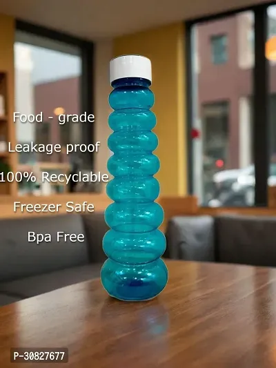 Layer Shape Water Bottle Fridge Home ,Office Transparent Water Bottle 1000 ml Bottle Pack Of 6-thumb3