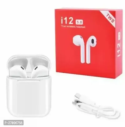 I12 TWS V5.0 Double earphones, Sports Wireless Bluetooth Headset  (White)
