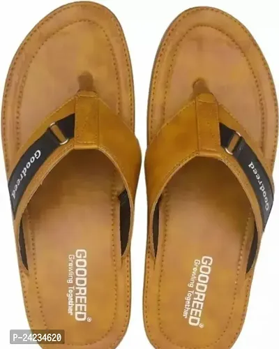 Comfortable Tan Synthetic Leather Slippers For Women