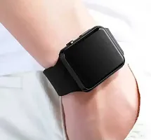 Square Dial Black LED Band Digital Watch With Silicone Strap for Unisex Digital Watch - For Girls New Generation Digital Square Unique Good Gift For Kids LED Band-thumb3