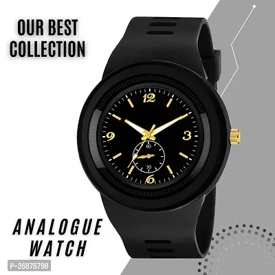 BLACK SQUARE HANDS  WRIST STRAP BRANDED WATCH FOR MENS  BOYS Analog Watch - For Boys UNIQUE ANALOG ROUND BLACK DIAL STYLISH DESIGNER ANALOG WATCH-thumb3