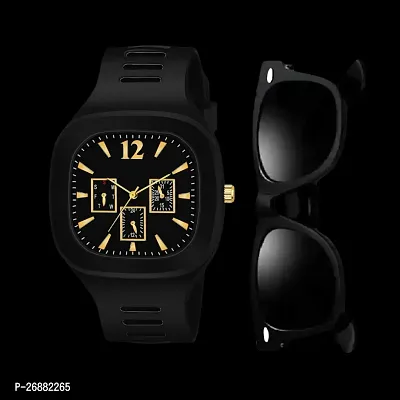 BLACK SQUARE HANDS  WRIST STRAP BRANDED WATCH FOR MENS  BOYS Analog Watch - For Boys UNIQUE ANALOG SQUARE BLACK DIAL STYLISH DESIGNER ANALOG WATCH FOR MEN